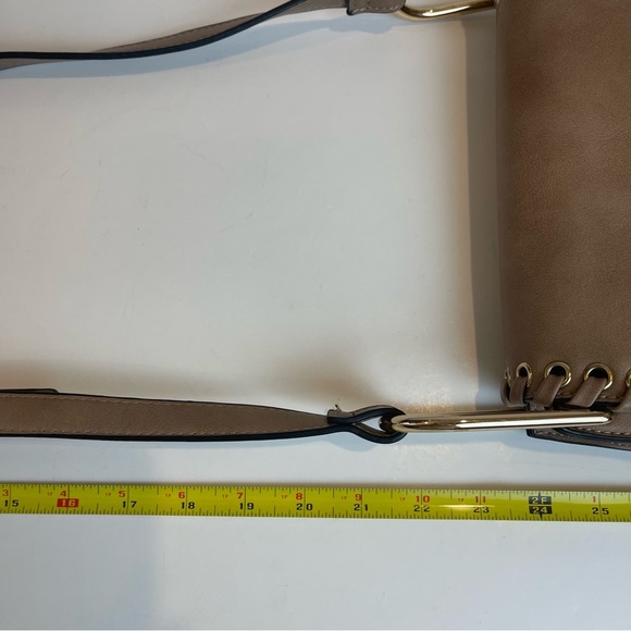 Braided Tassel Taupe Crossbody Saddle Bag - Picture 14 of 17